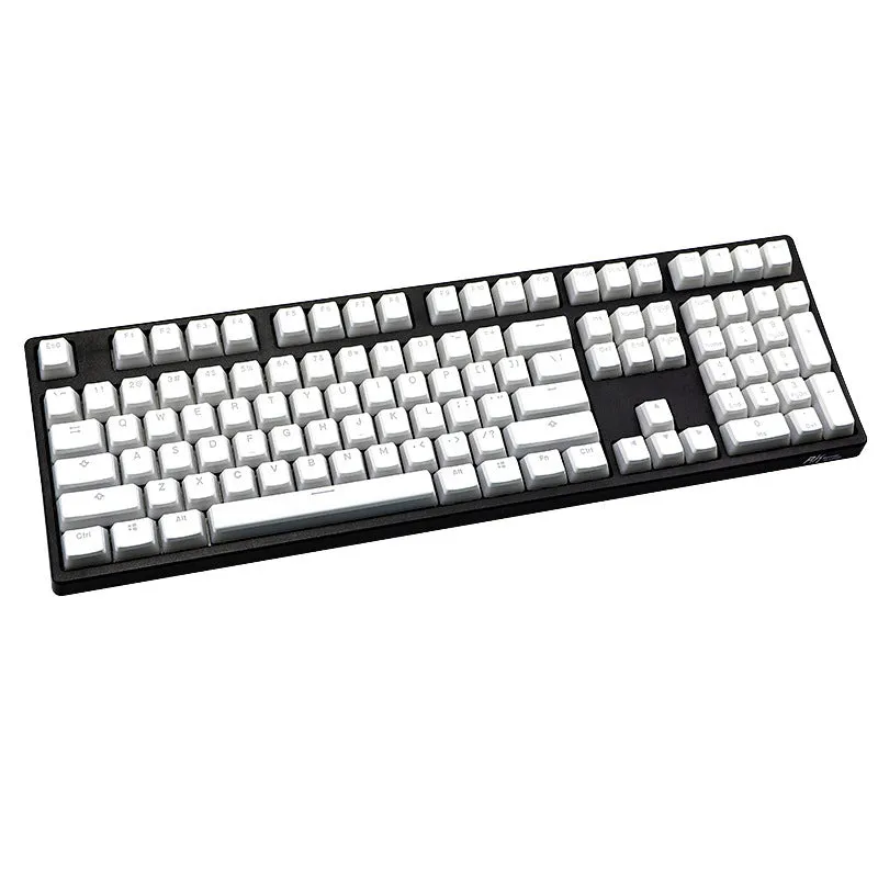 White pudding PBT mechanical keyboard keycap set showing 141 keys with dye-sublimated legends