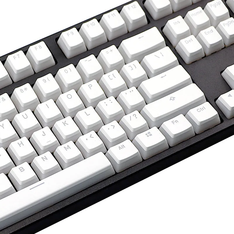 White pudding PBT mechanical keyboard keycap set showing 141 keys with dye-sublimated legends