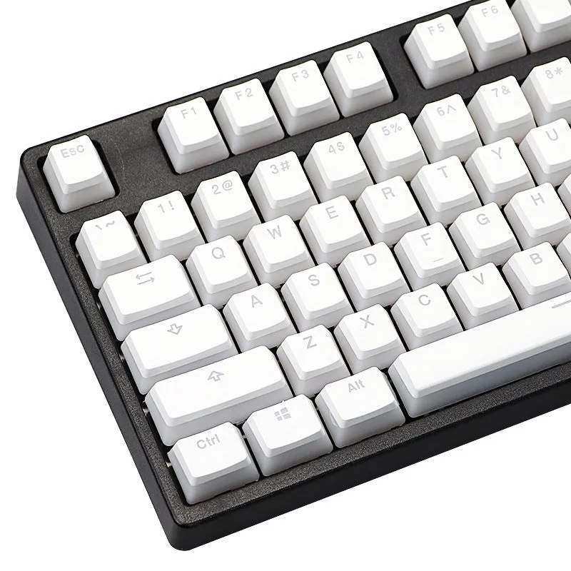 White pudding PBT mechanical keyboard keycap set showing 141 keys with dye-sublimated legends