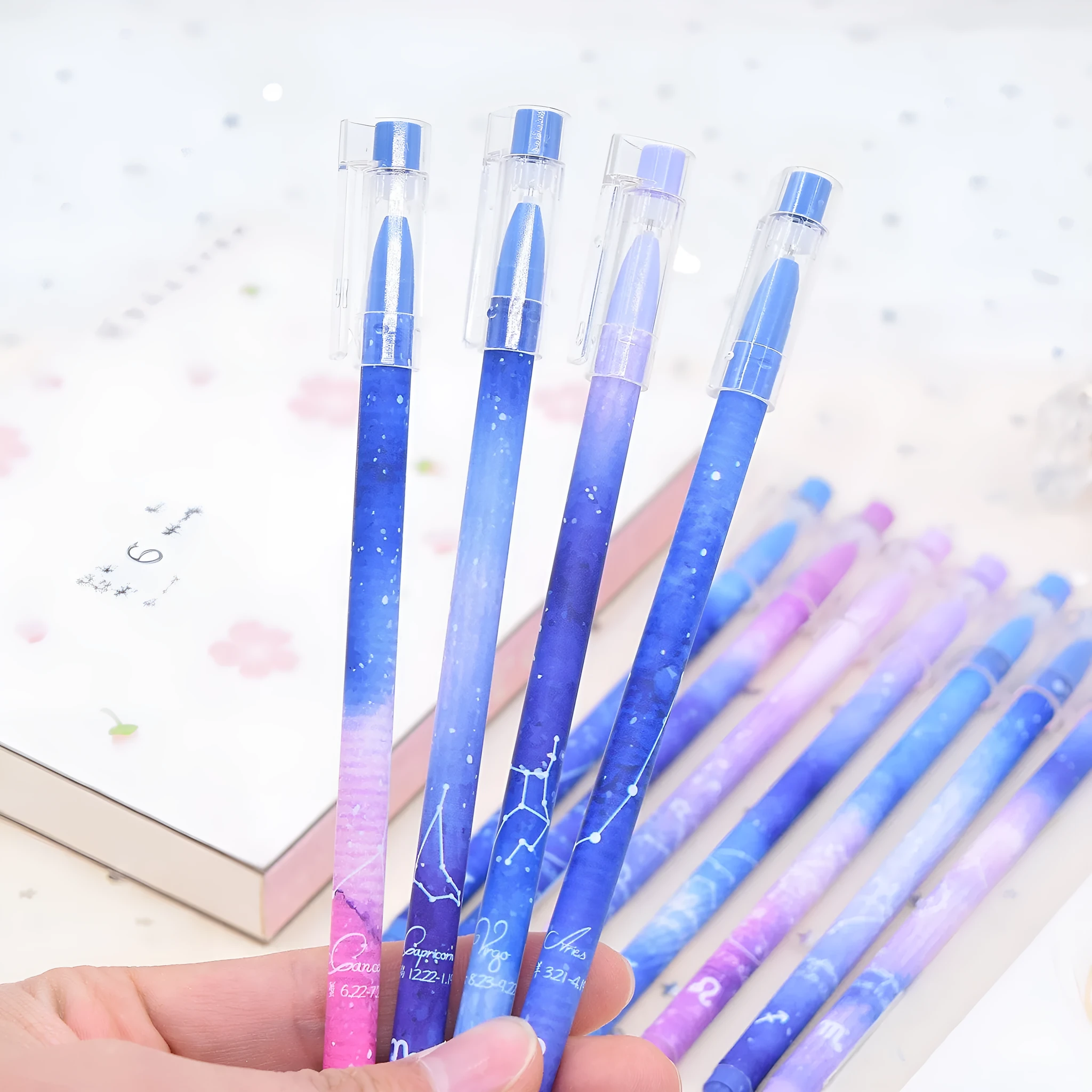 Box containing 12 quick-drying gel pens with plastic barrels for office writing