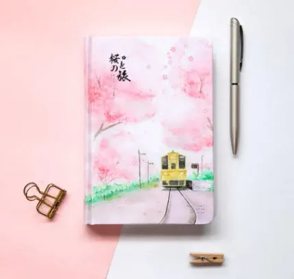 Muco Paper hardcover notebook with Sakura Flower Orbit AR pattern in four colour options