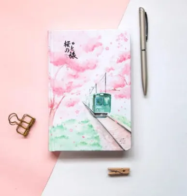 Muco Paper hardcover notebook with Sakura Flower Orbit AR pattern in four colour options