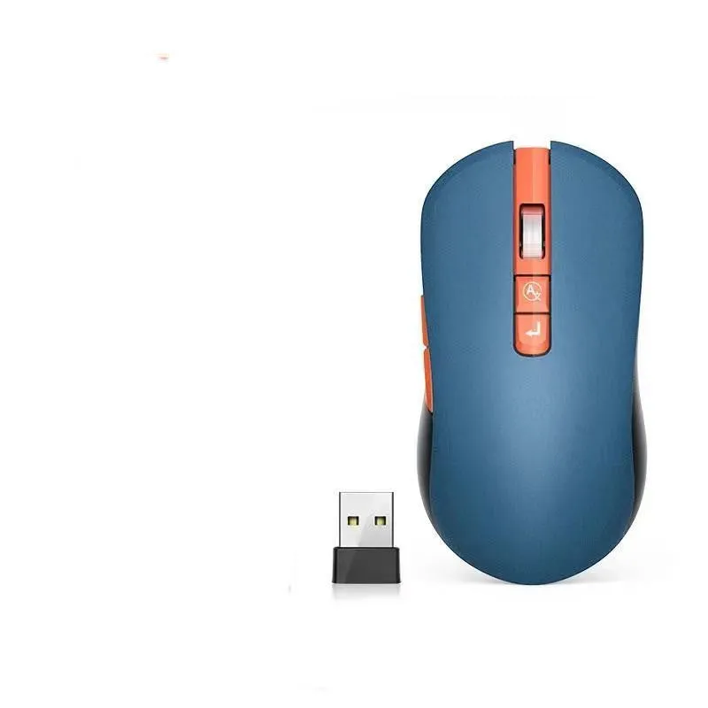 Black wireless gaming mouse with microphone grille, seven buttons, and a scroll wheel on a desk.