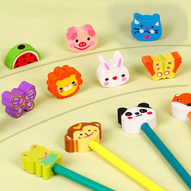 24 colour cartoon style pencils with wooden barrels in paper packaging case