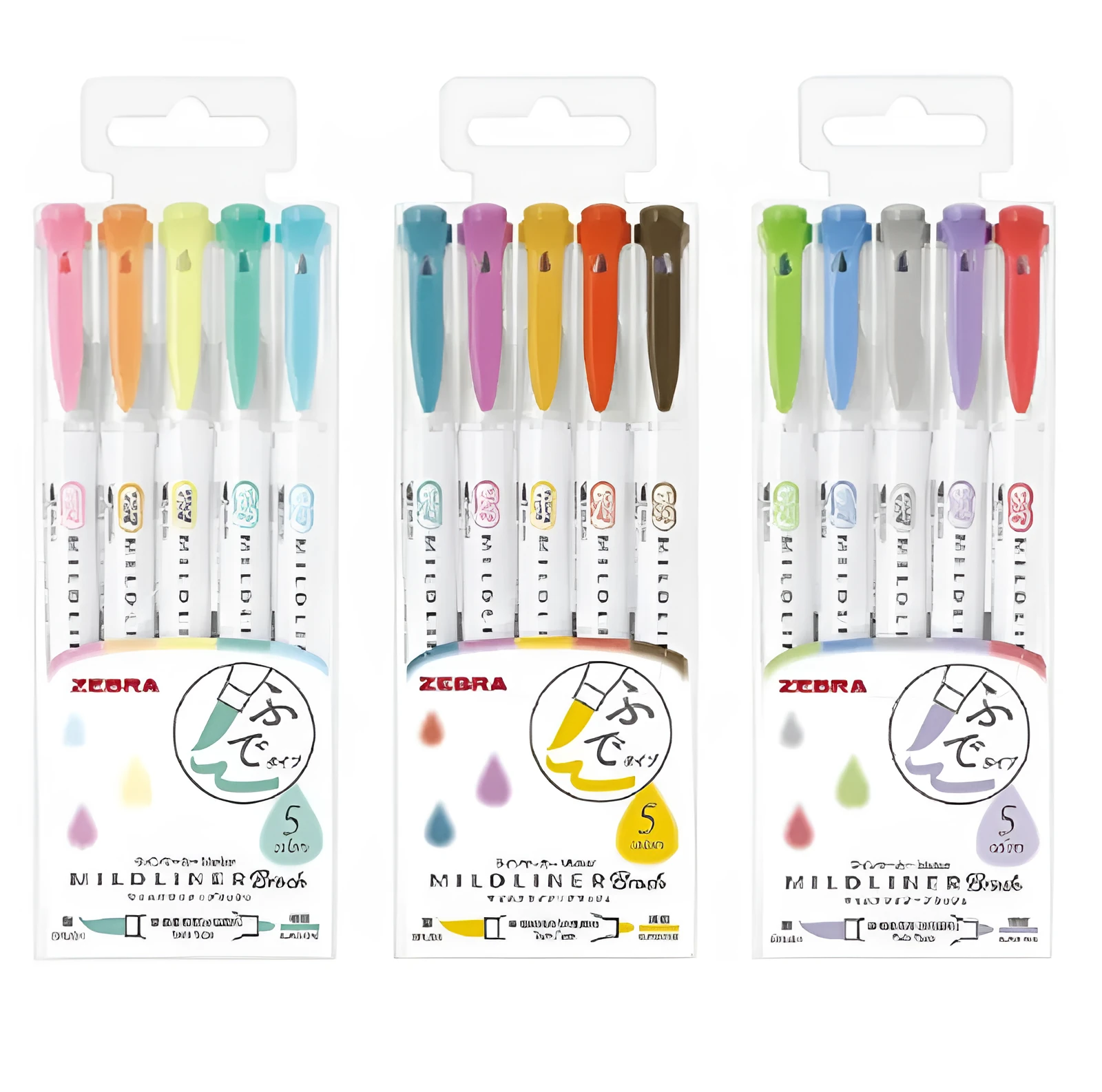Double-sided highlighter pens showing soft tip and round tip ends with multiple colour variations