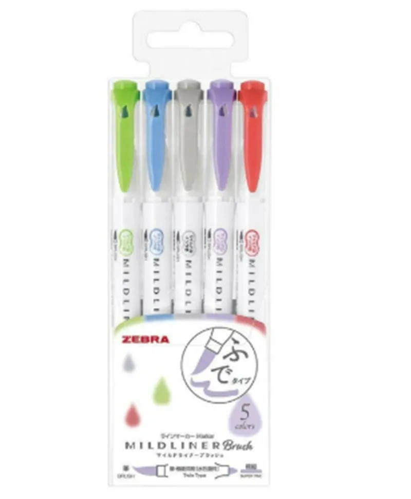 Double-sided highlighter pens showing soft tip and round tip ends with multiple colour variations