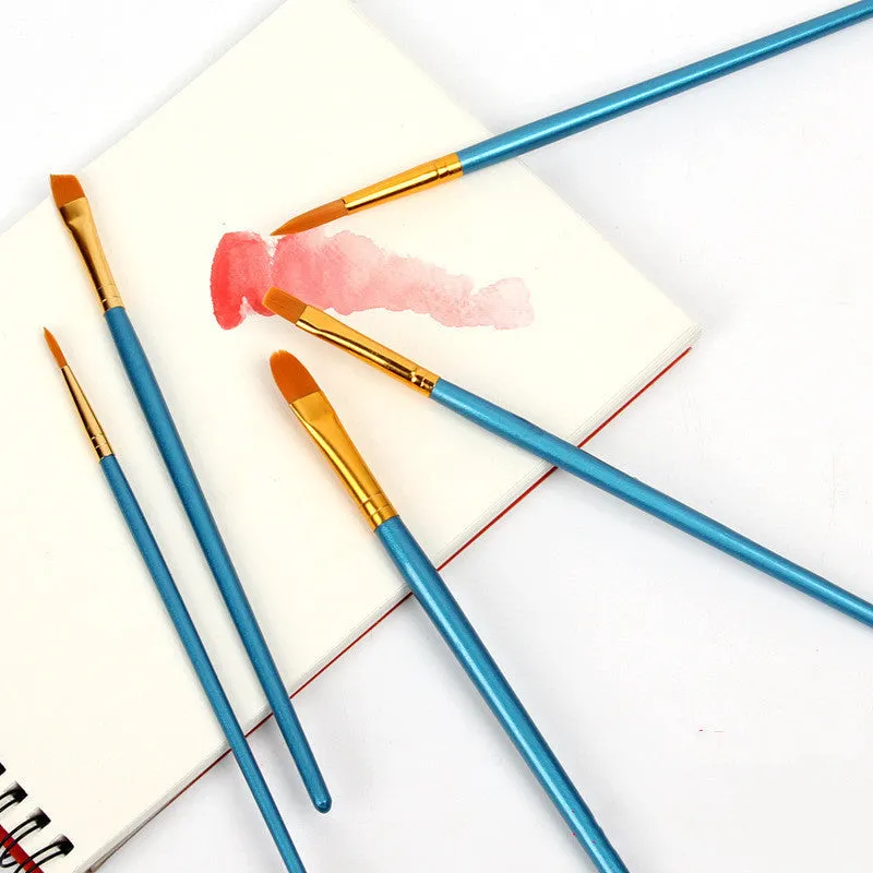 10 gouache brushes with 20 cm wooden handles in blue packaging for oil painting and watercolour