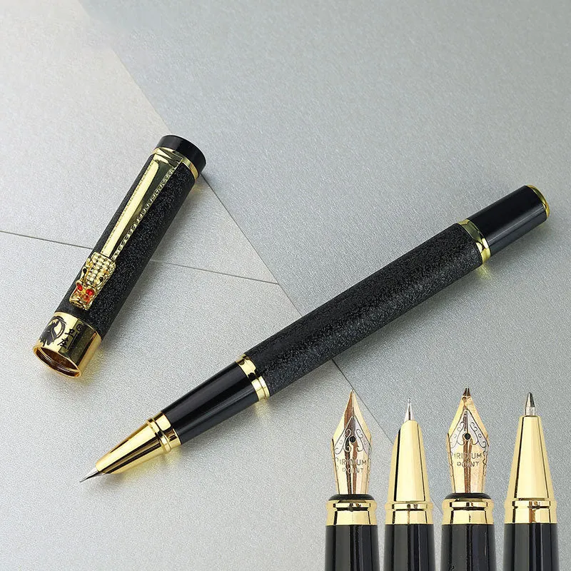 Metal fountain pen with choice of 0.38mm, 0.5mm, 1.0mm art, and ballpoint nibs in seven colours.