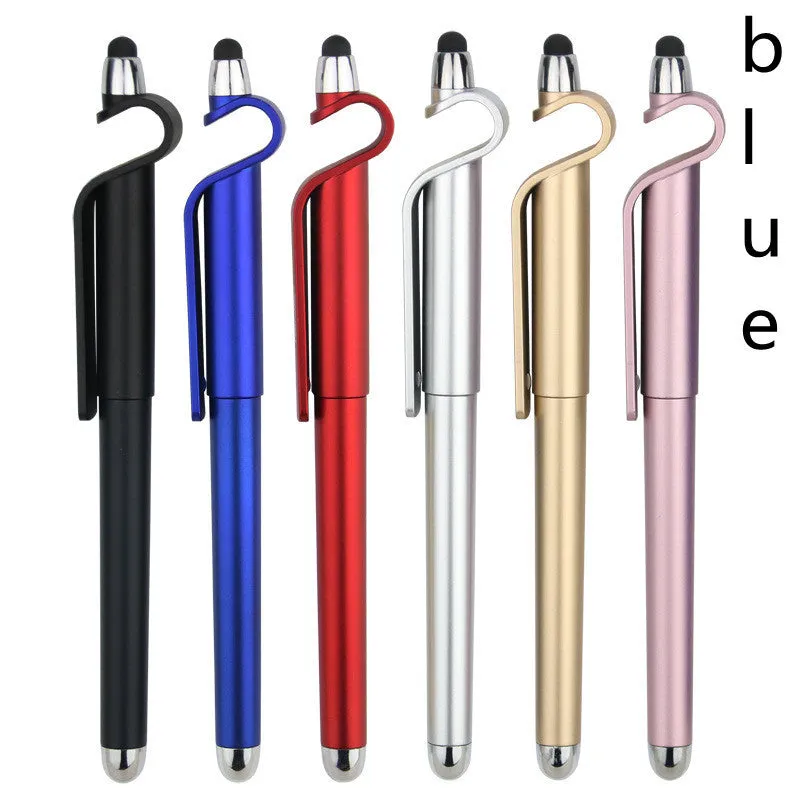 Multifunctional touchscreen pen with 0.5mm tip and mobile phone holder in corporate gift packaging