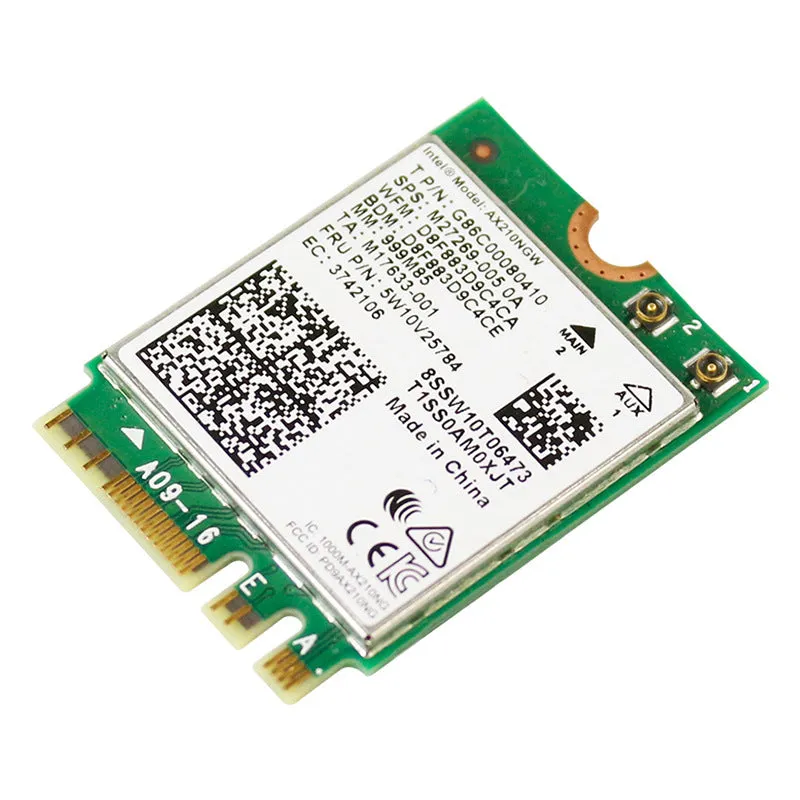 EDUP AX210 green PCI wireless network card for desktop computers with 3000Mbps Wi-Fi 6E and Bluetooth.