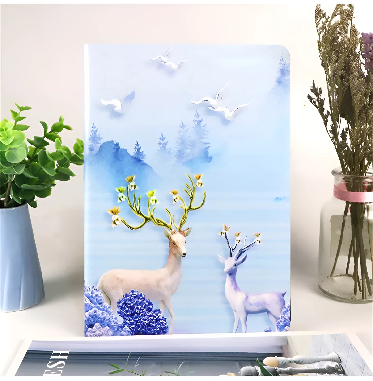 Cartoon design TPU leather iPad protection case in Elk colour for anti-fall tablet safeguarding