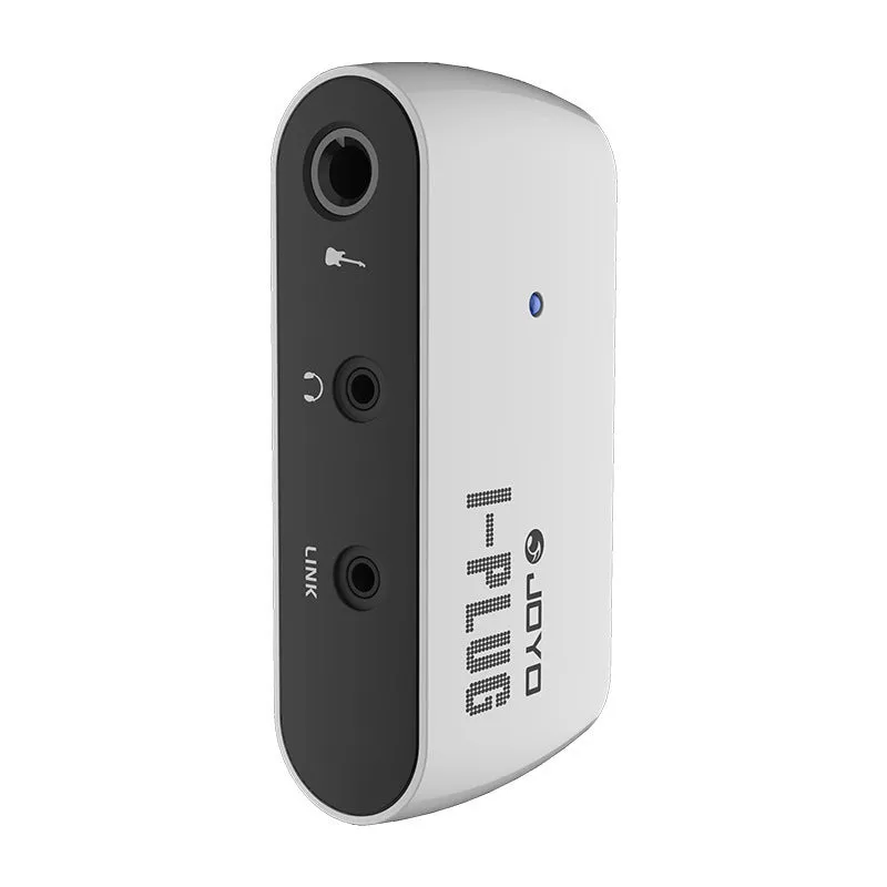 White metal distortion headphone amplifier with I PLUG design for electric guitar practice