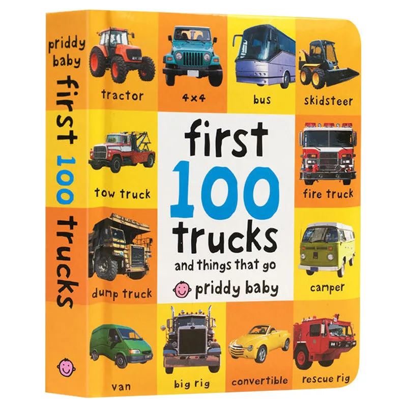 Children's English original first words cardboard book with red cover and animal illustrations