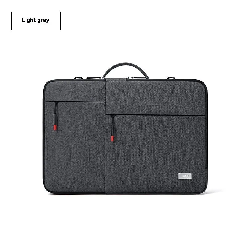 Men's dark grey 14-inch laptop protective sleeve made from Oxford fabric