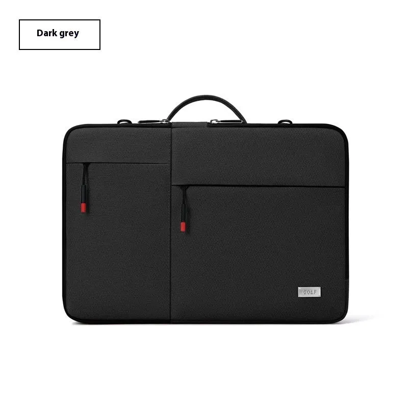 Men's dark grey 14-inch laptop protective sleeve made from Oxford fabric