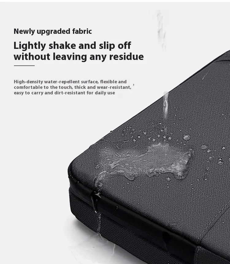 Men's dark grey 14-inch laptop protective sleeve made from Oxford fabric