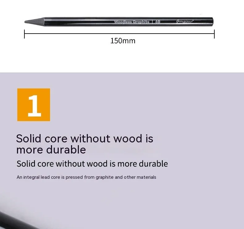 Set of nine graphite and carbonised drawing pencils in wooden casings on a suction card.
