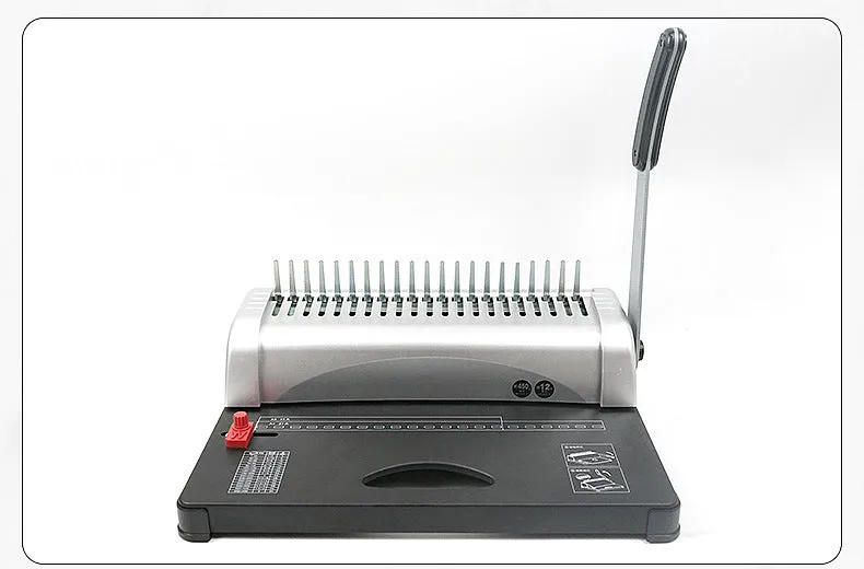 White manual A4 comb binding machine with 21-hole punching capacity