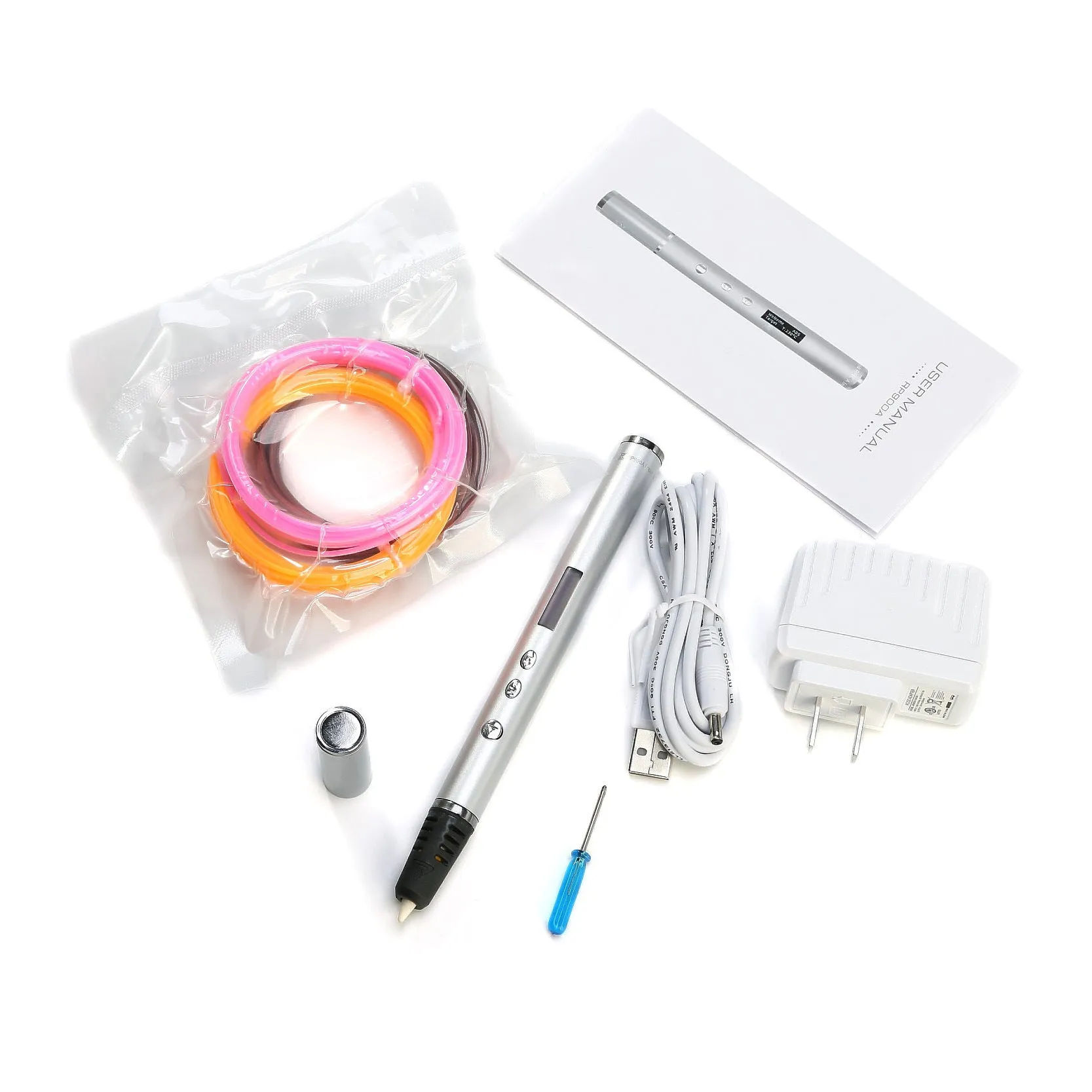 Fountain pen style 3D printing pen for DIY educational projects with adjustable extrusion speed