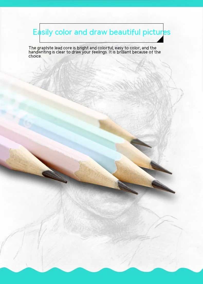 Wooden barrel containing 50 basswood thermal transfer pencils with six-angle design
