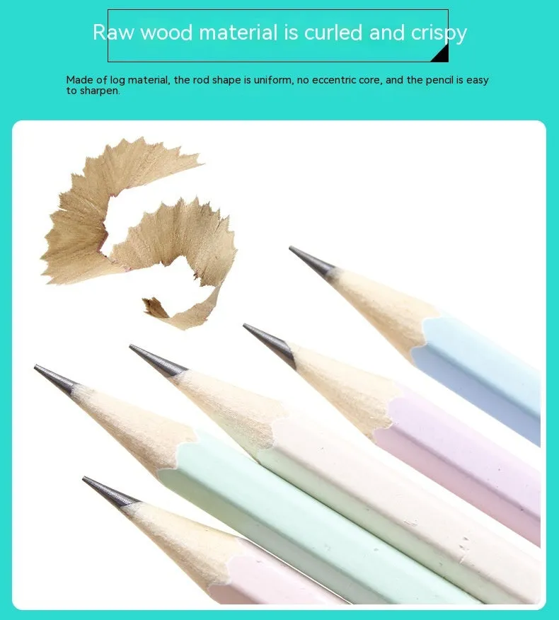 Wooden barrel containing 50 basswood thermal transfer pencils with six-angle design