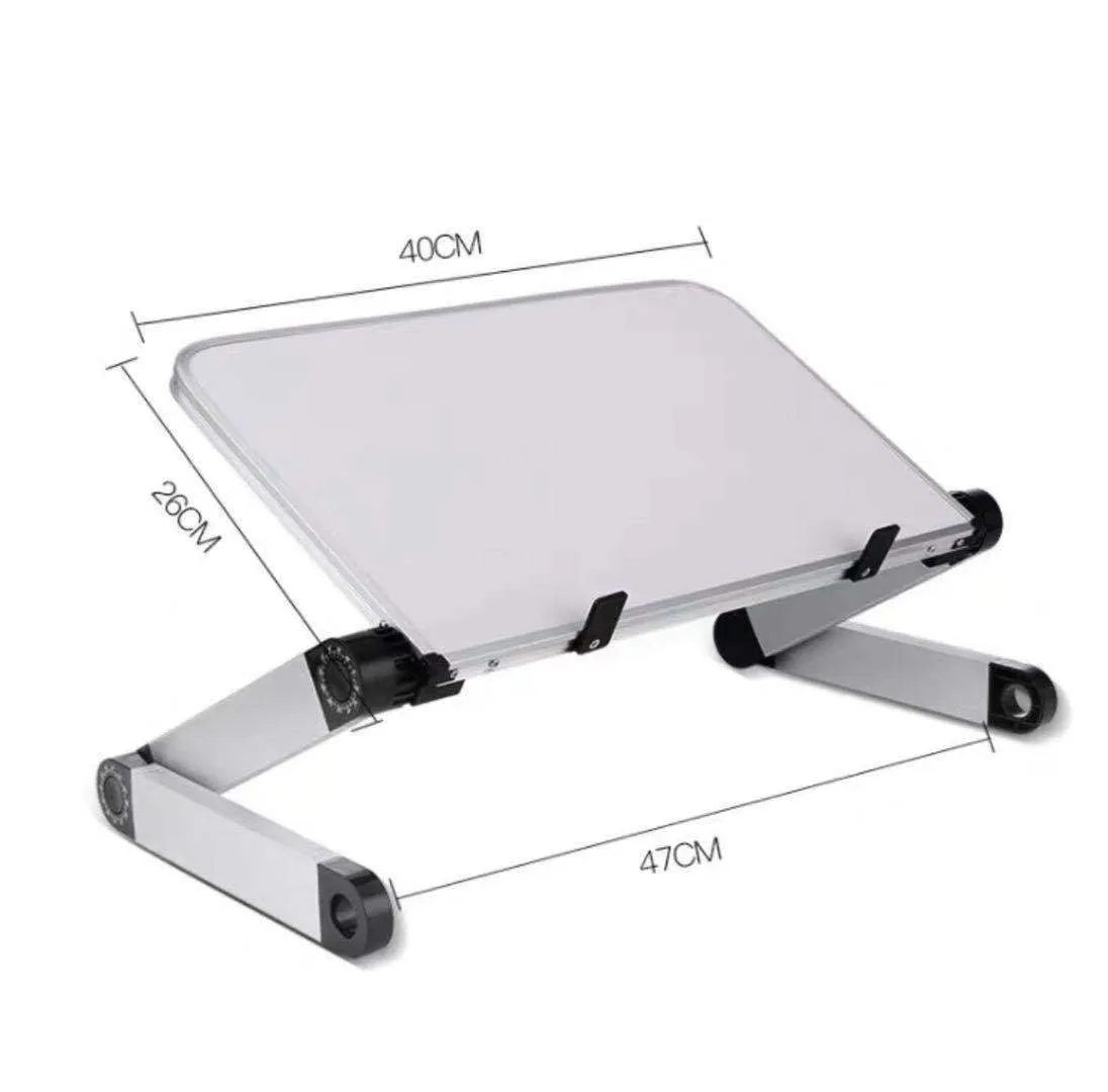 Aluminium alloy folding desktop tripod hanger with projector tray in white or black options