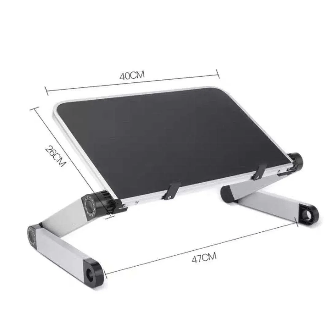 Aluminium alloy folding desktop tripod hanger with projector tray in white or black options
