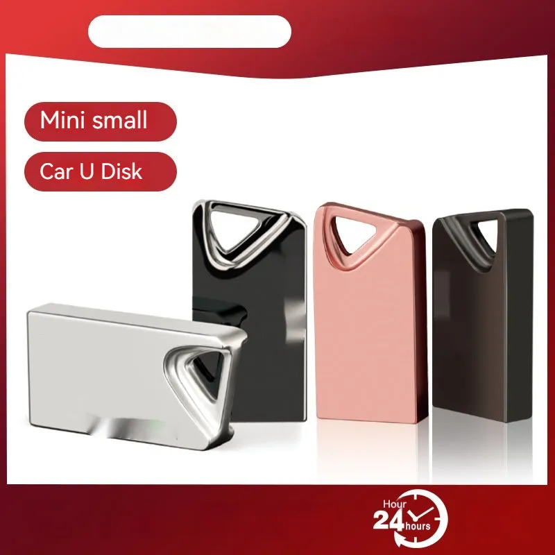 White mini metal USB flash drive with integrated laser pen feature.
