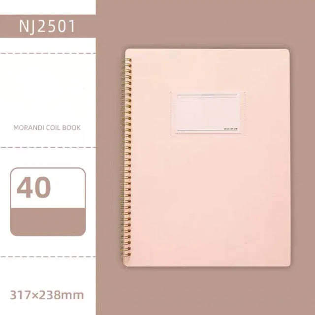 Morandi blue PP A4 coil file book with 20 display sheets on a white background