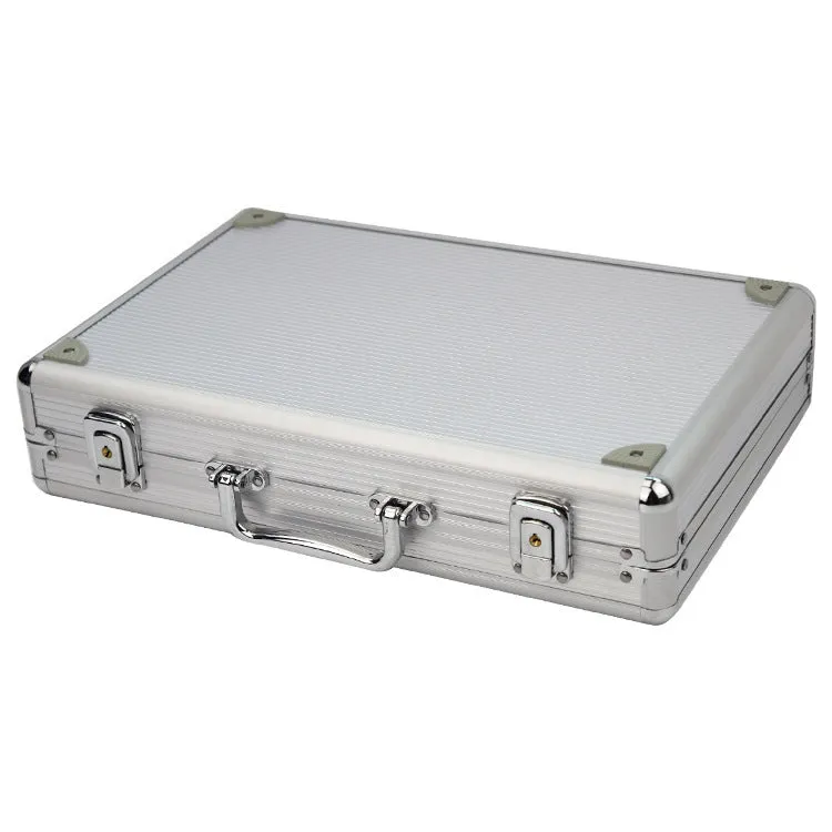 24-slot aluminium alloy watch display box in metal finish, portable size 38x26x8 cm