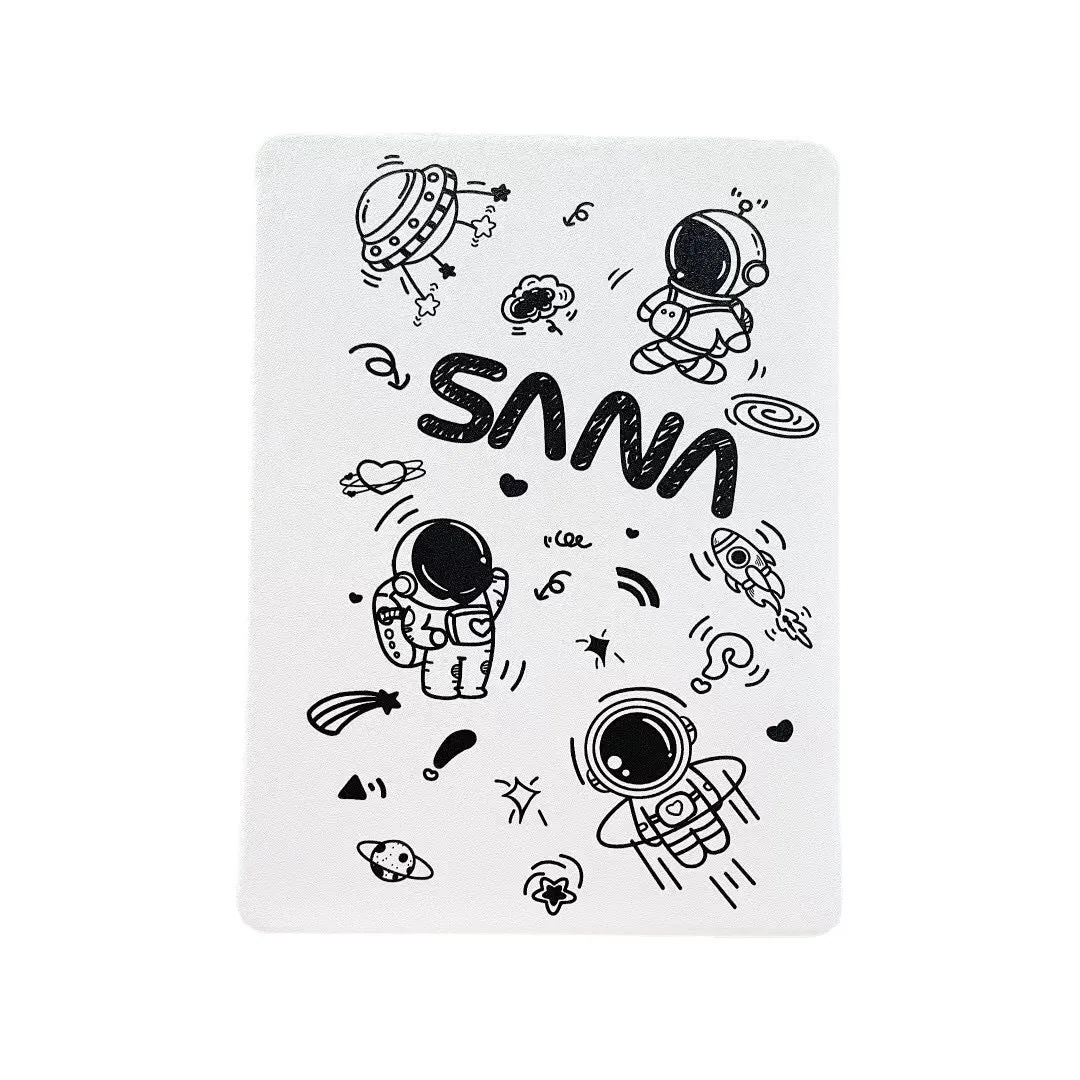 iPad transparent frosted protective cover with clamshell design and pen slot in black and white colour options