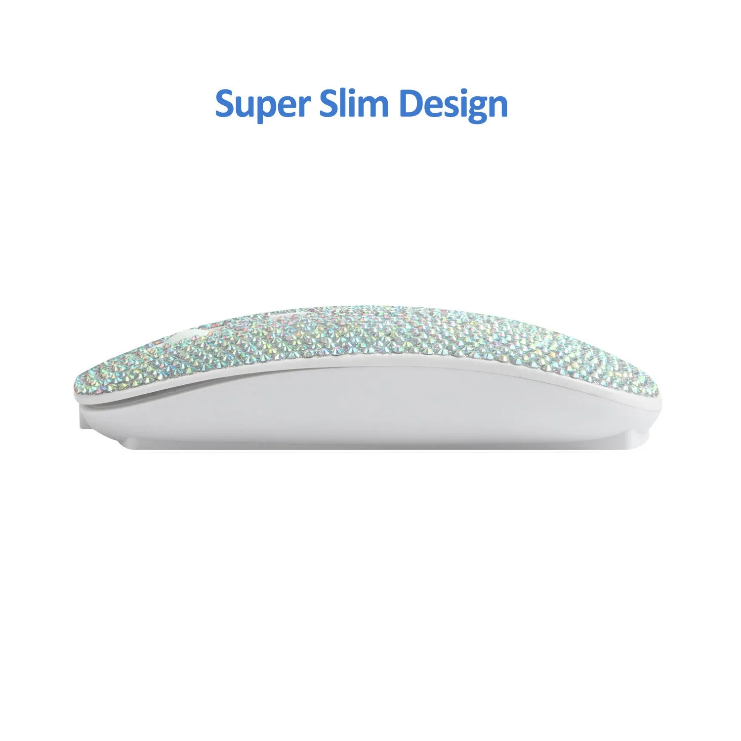 White wireless optical mouse with 2.4G receiver and adjustable DPI, 11.2x5.7x2.0cm