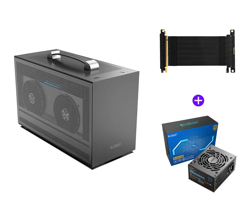 Hummingbird PRO mini ITX desktop computer chassis in titanium grey or white colour.