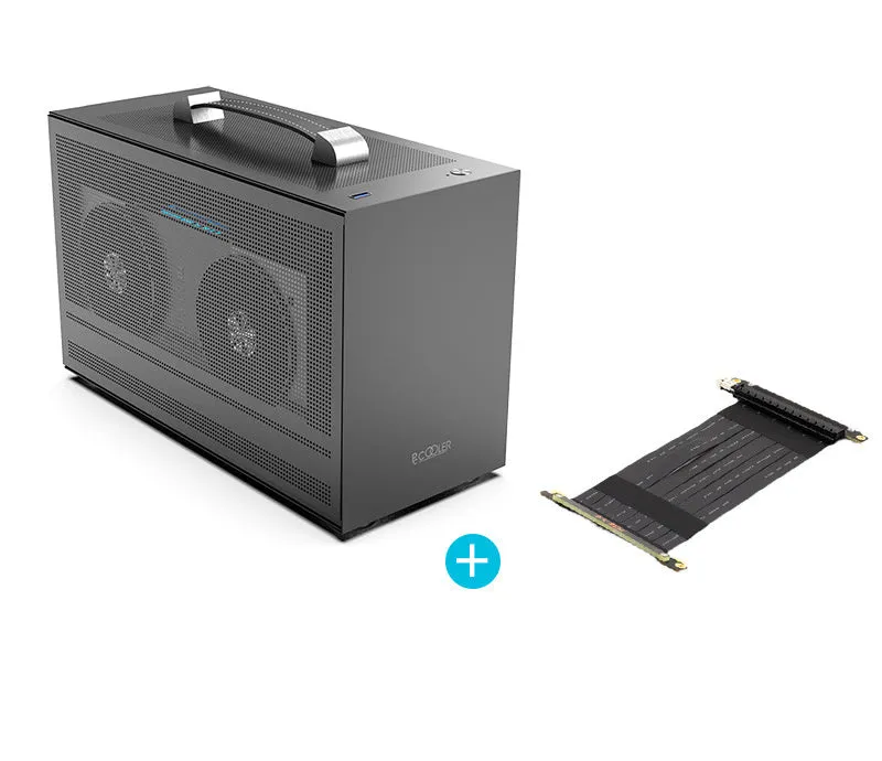 Hummingbird PRO mini ITX desktop computer chassis in titanium grey or white colour.
