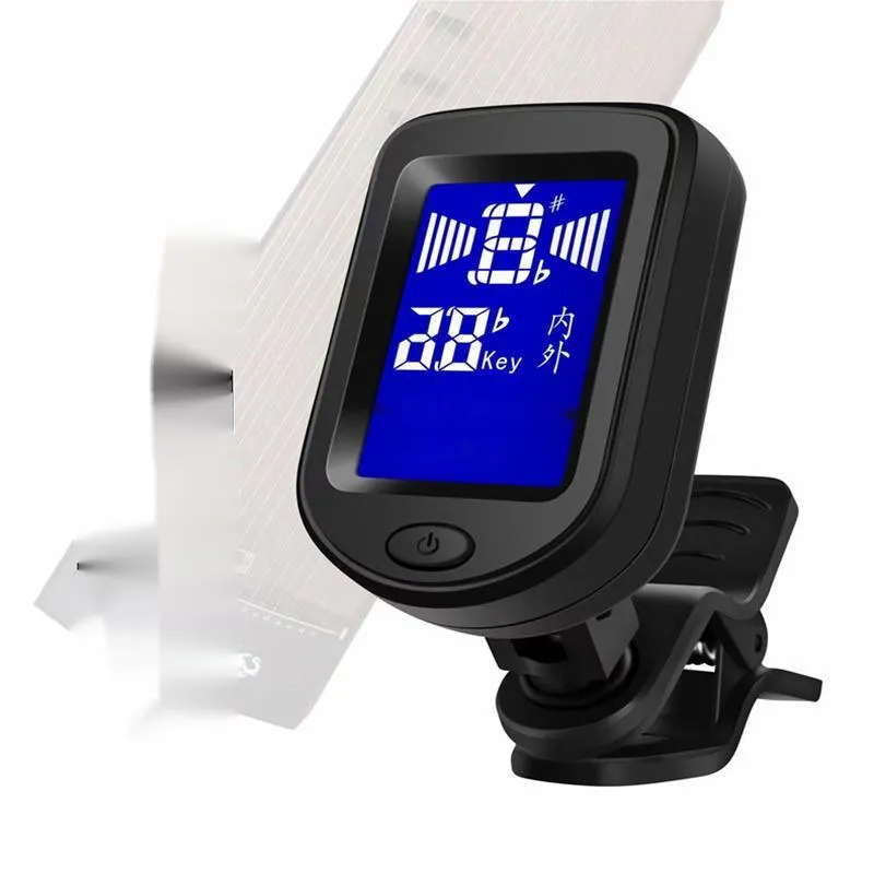 Automatic clip-on multi-function tuner for guitar and other string instruments in CG-01 colour