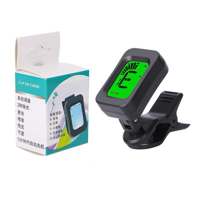 Automatic clip-on multi-function tuner for guitar and other string instruments in CG-01 colour