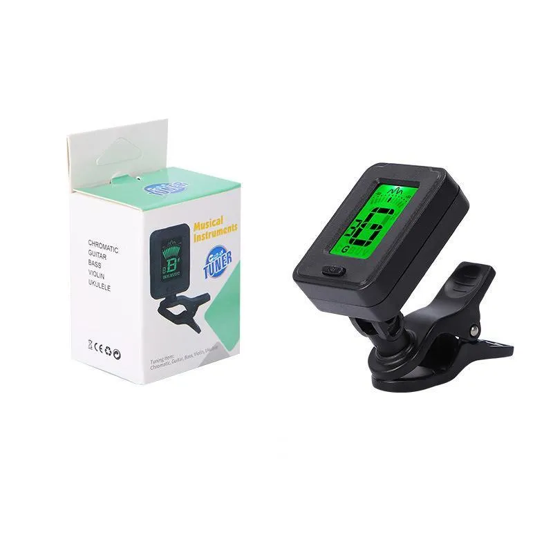 Automatic clip-on multi-function tuner for guitar and other string instruments in CG-01 colour