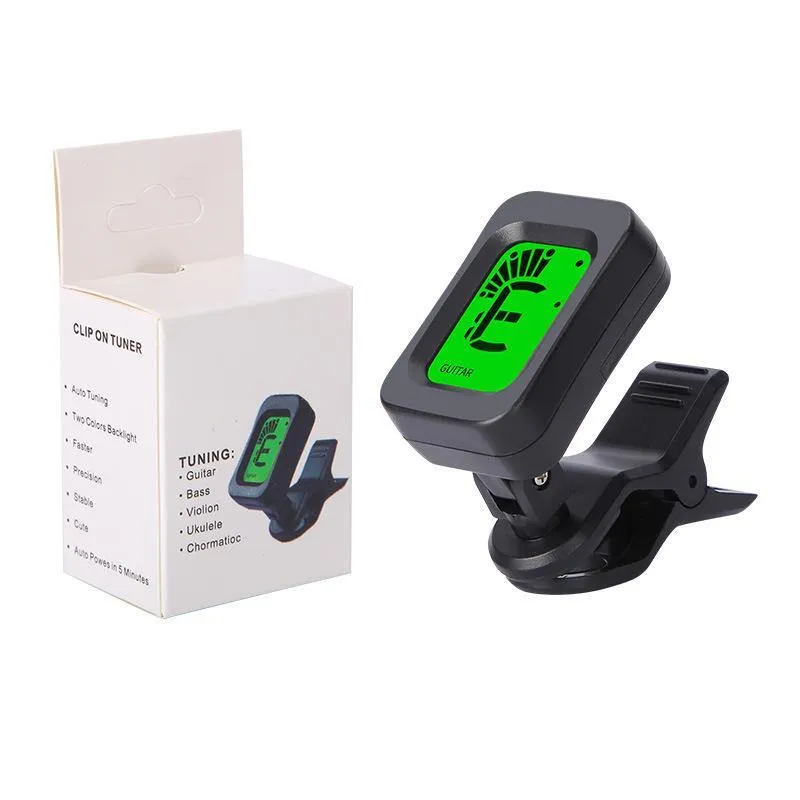 Automatic clip-on multi-function tuner for guitar and other string instruments in CG-01 colour