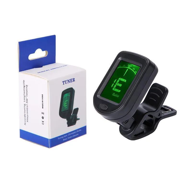 Automatic clip-on multi-function tuner for guitar and other string instruments in CG-01 colour