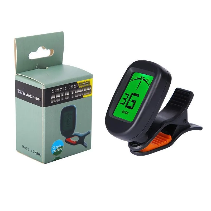 Automatic clip-on multi-function tuner for guitar and other string instruments in CG-01 colour