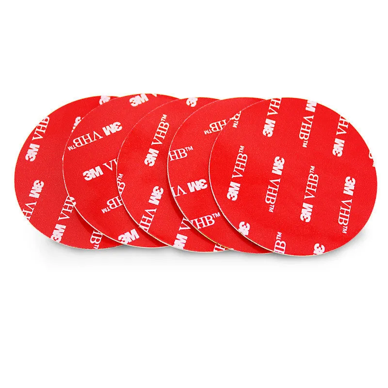 Red round PU foam double-sided adhesive tape 1mm thick 40mm size on white background