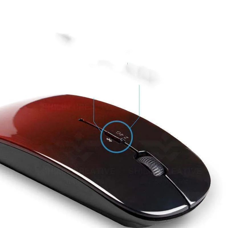 Wireless Bluetooth dual mode slim mouse with 1200 DPI sensor and four way roller in black side view