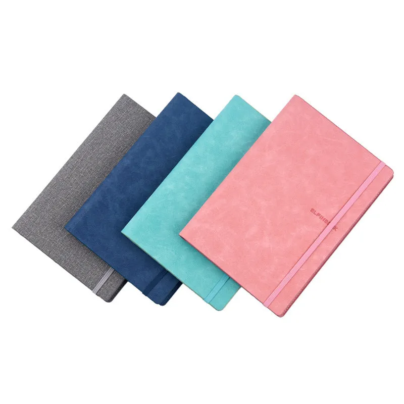 Refillable A5 loose leaf notebook with imitation leather cover in Miyue blue