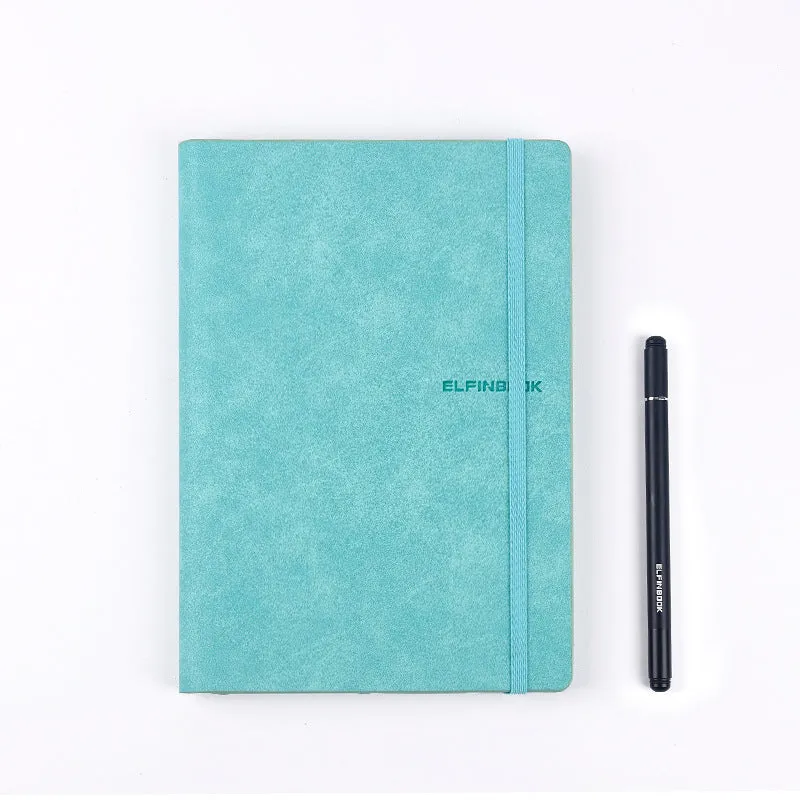 Refillable A5 loose leaf notebook with imitation leather cover in Miyue blue