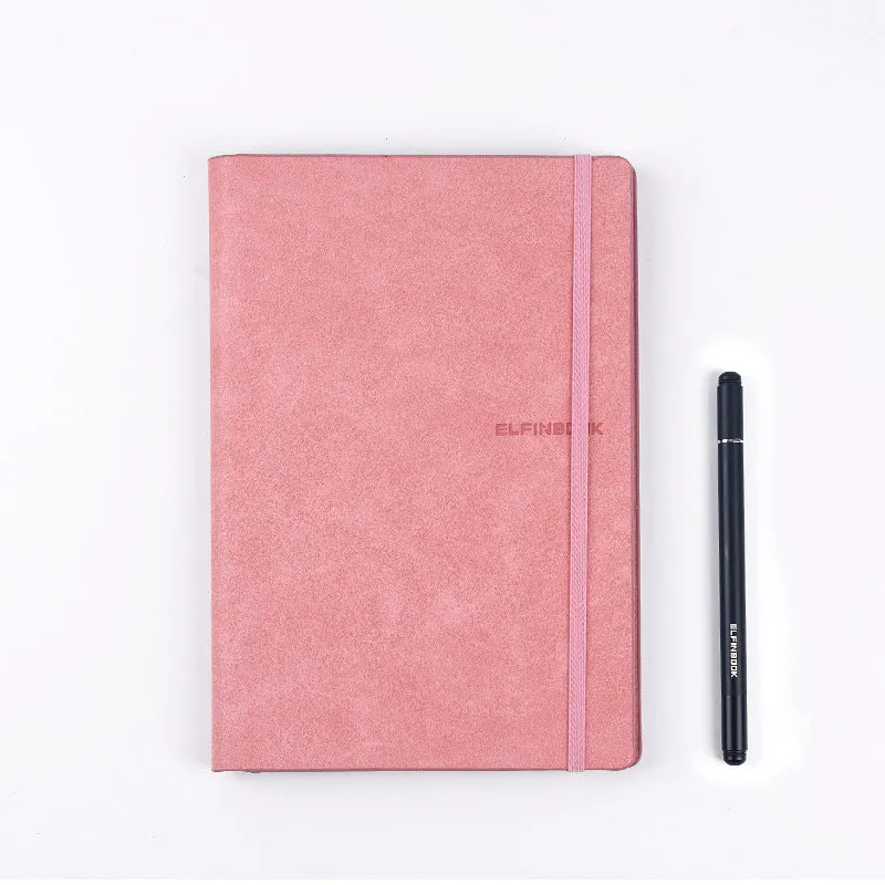 Refillable A5 loose leaf notebook with imitation leather cover in Miyue blue