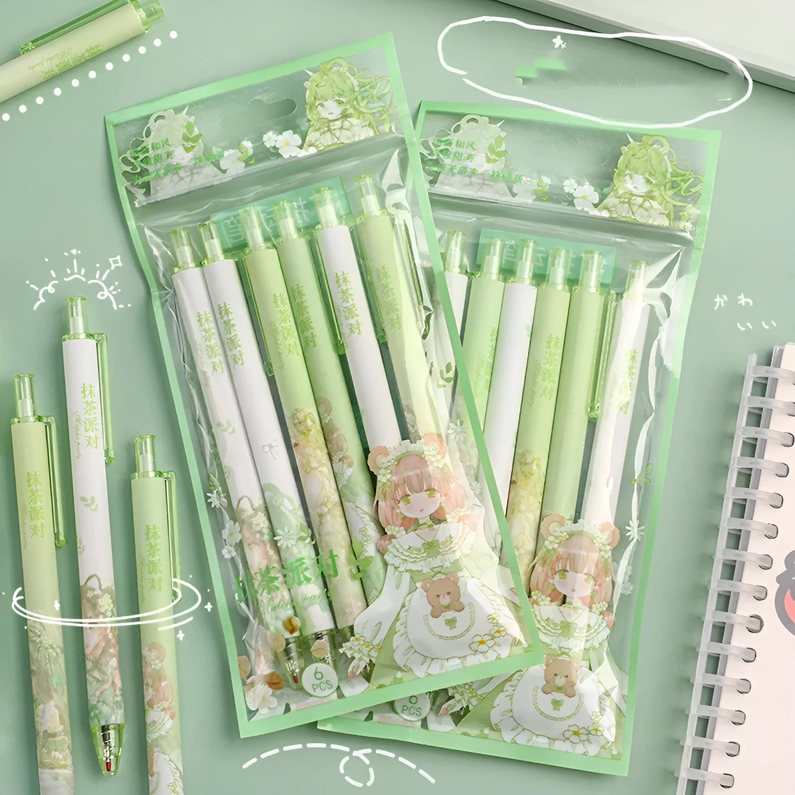 Neutral pen 0.5mm fine point stainless steel nib plastic case Matcha party colour