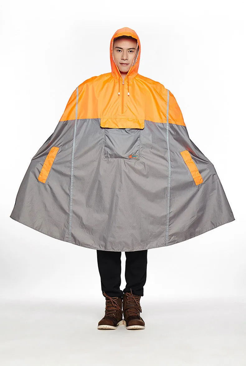 Multifunctional riding raincoat bicycle poncho 109cm length PU glue lightweight outdoor rain gear