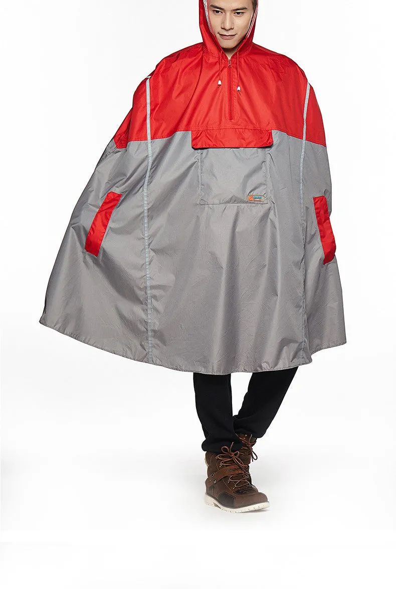 Multifunctional riding raincoat bicycle poncho 109cm length PU glue lightweight outdoor rain gear