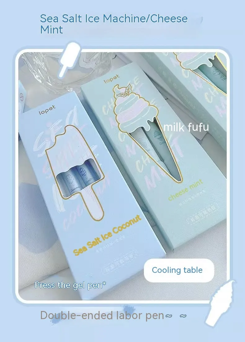 Four double-headed fluorescent calligraphy pens with 0.5mm tips for student practice.