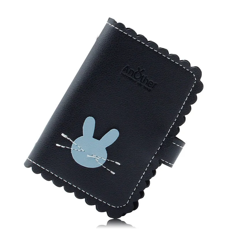 Compact anti-degaussing card holder wallet for women with animal pattern card slots